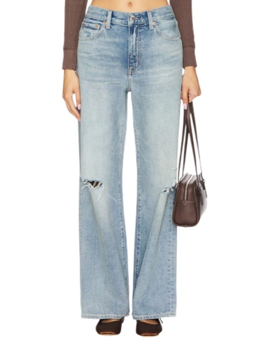 Pistola Hendrix High-Rise Baggy Distressed Denim Jeans-NWT